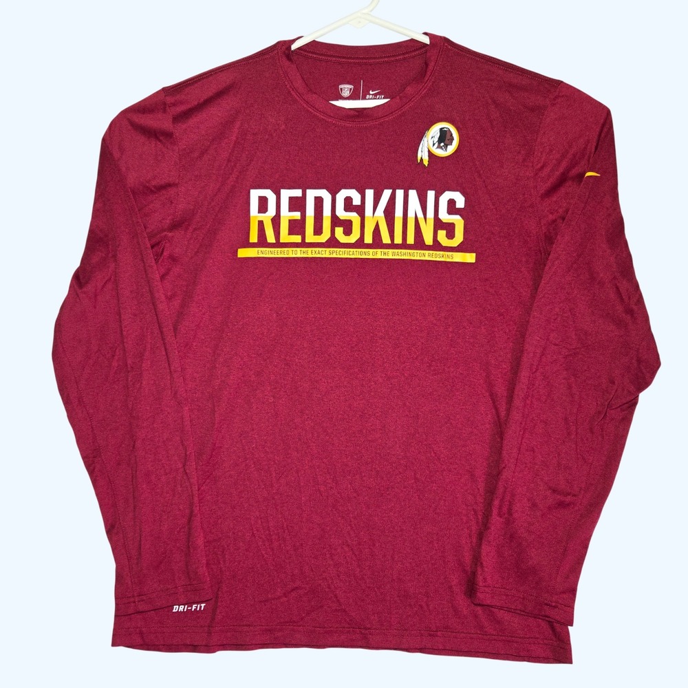Nike Washington Redskins NFL Dri-FIT Long Sleeve Training Shirt Burgundy Large